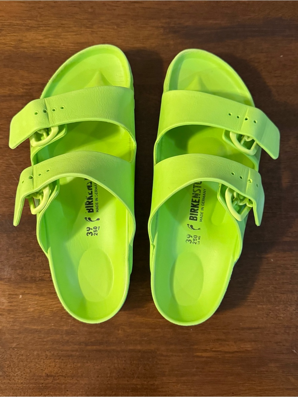 Birkenstock Lime Green Double-Buckle EVA Sandals - Picture 4 of 13